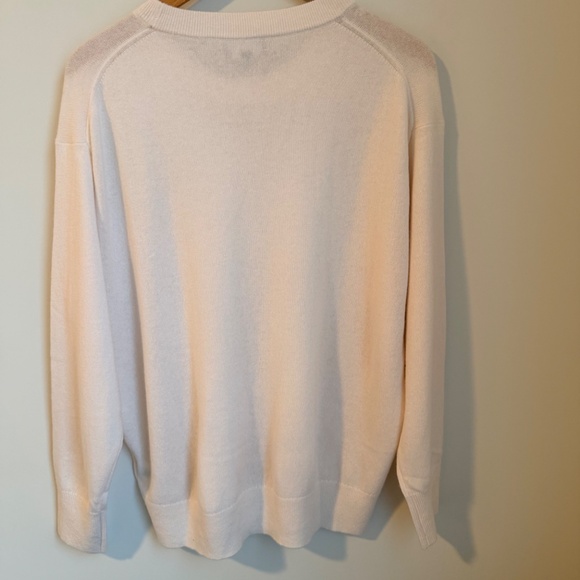 NWT J.Crew Ivory (snow) Cashmere relaxed crewneck sweater SZ S - Picture 5 of 6